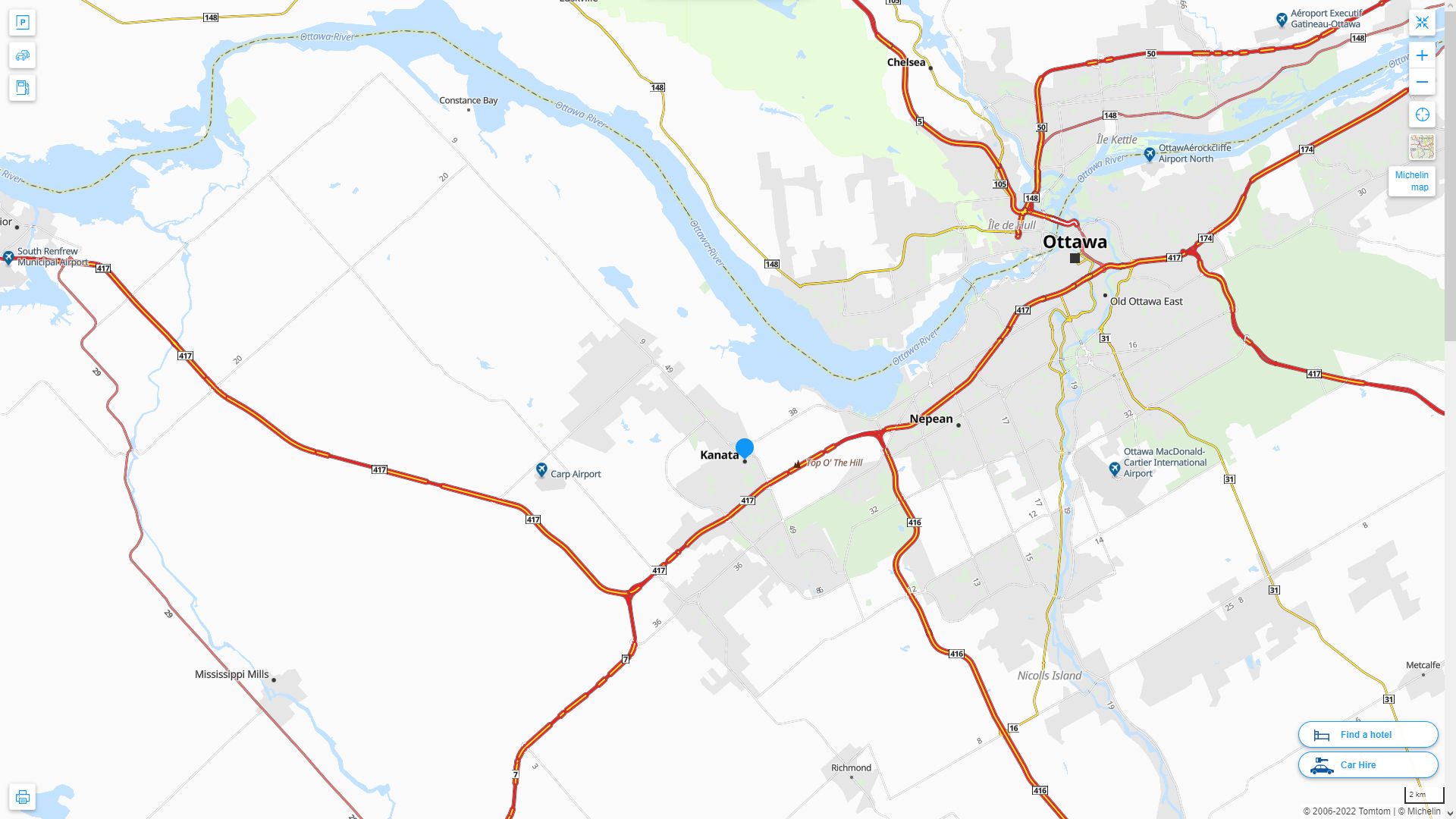 Kanata Canada Autoroute et carte routiere